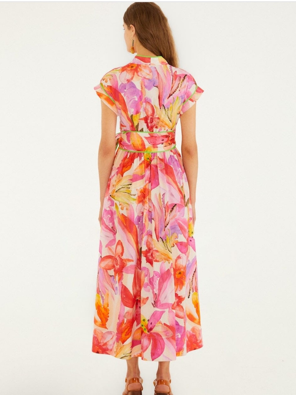 FARM Rio Pink & Orange Floral Wrap Maxi Dress - Picture 3 of 4
